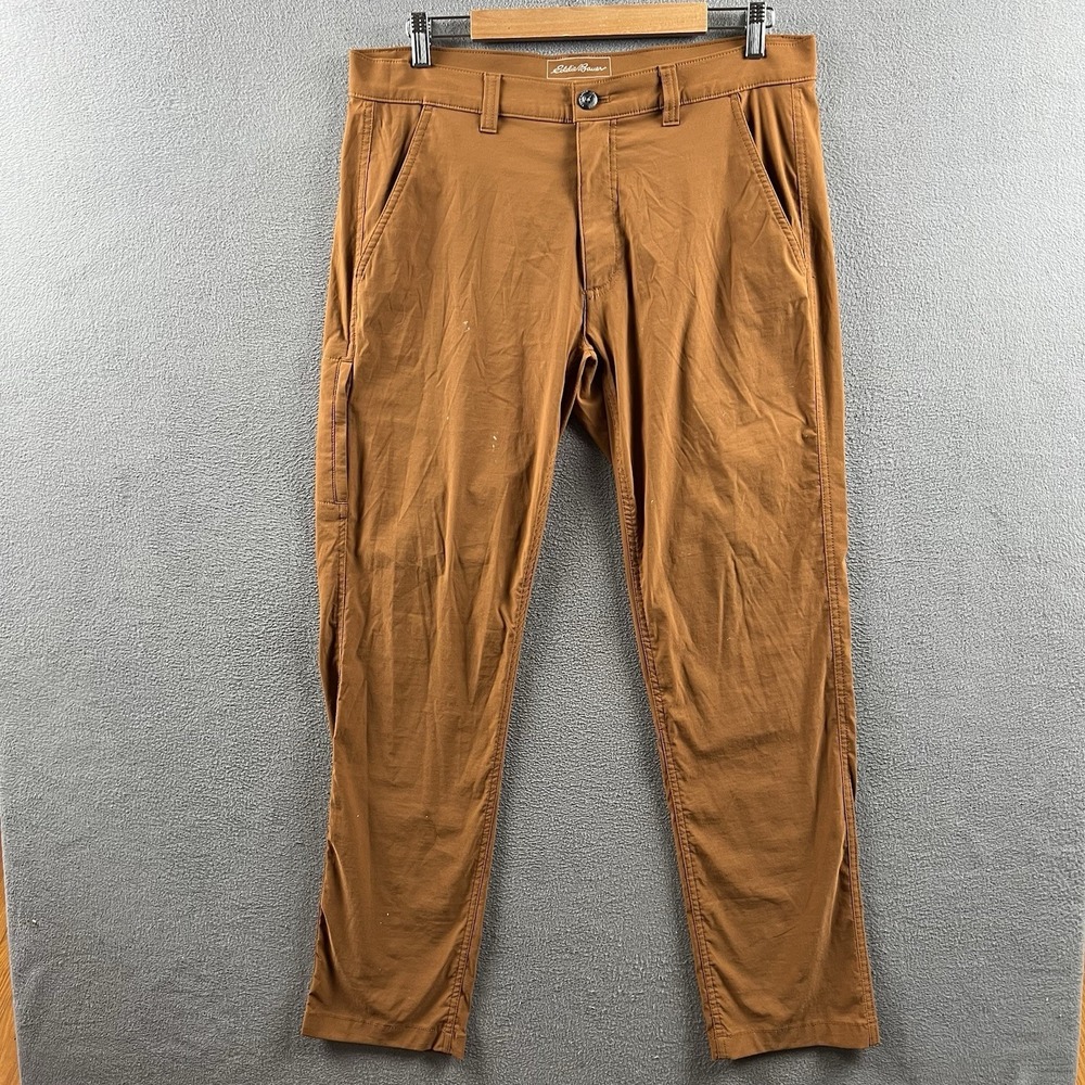 Eddie Bauer Pants Mens 35x32 Rust Orange Hiking Tech Casual Travex Outdoor Camp
